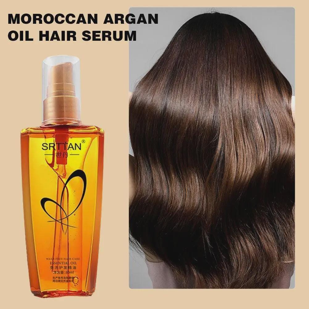Silk & Shine Moroccan Argan Hair Oil Mist | Lightweight Frizz Control  Split End Repair Serum