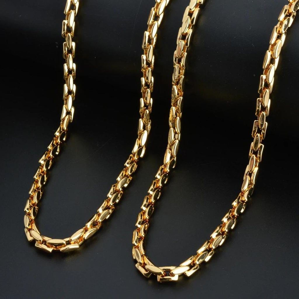 18K Gold-Plated Hiphop Link Chain Necklace: Classic Trendy Statement Choker