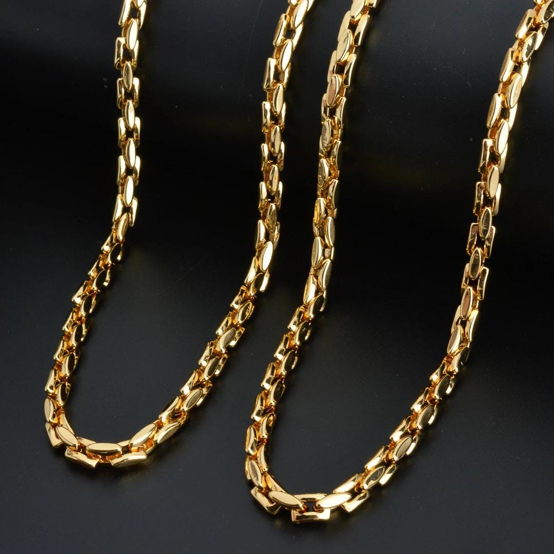 18K Gold-Plated Hiphop Link Chain Necklace: Classic Trendy Statement Choker