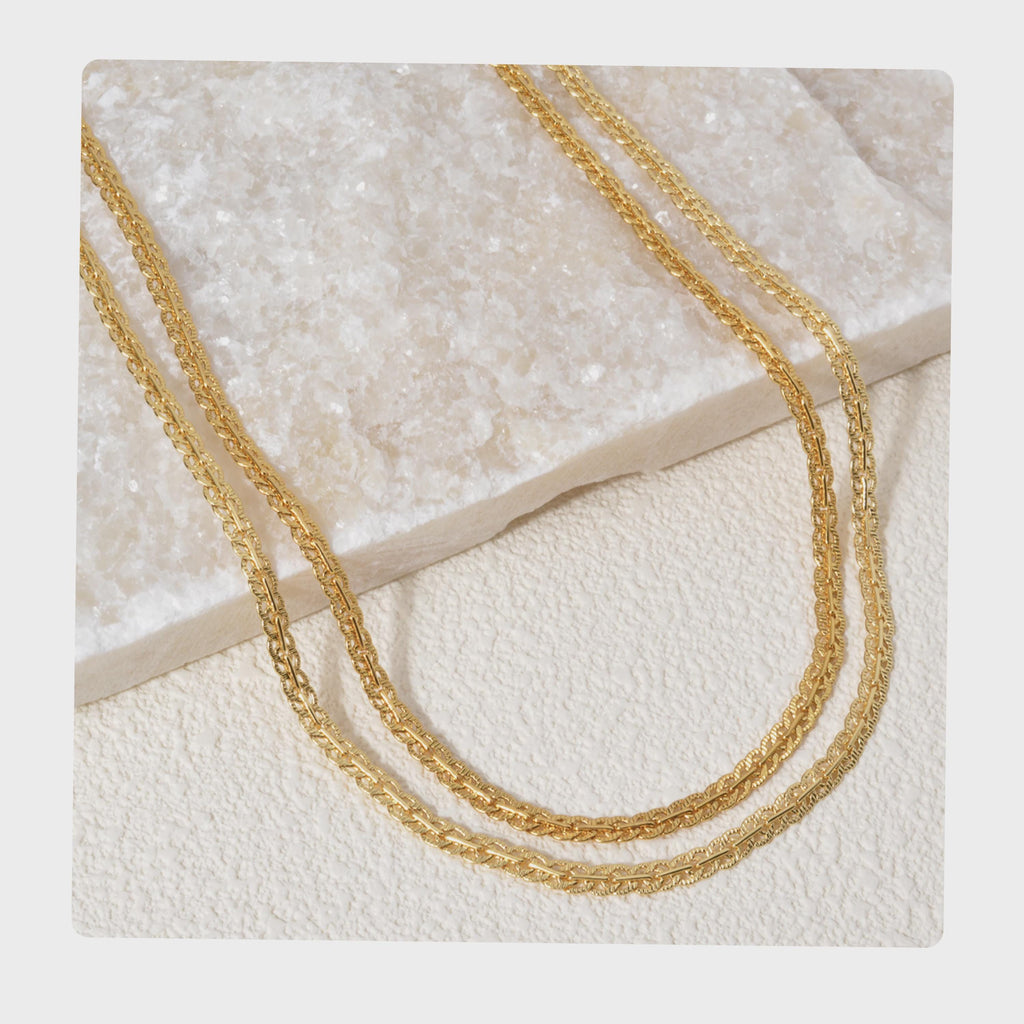 18K Gold Plated Rope Chain Necklace: Unisex Byzantine Style Choker (5mm)