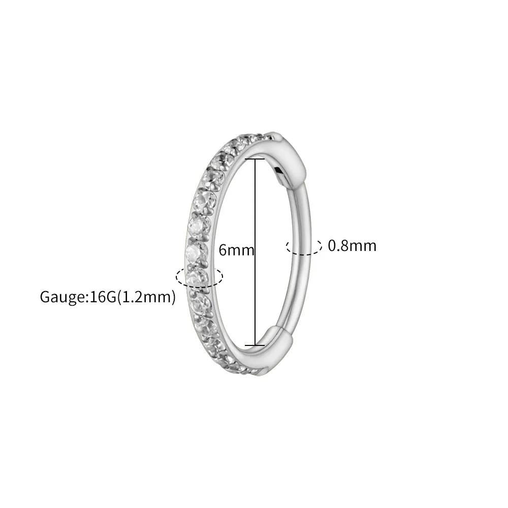 16G Titanium CZ Slim Huggie Hoop | Implant Grade Cartilage Helix Piercing Ring