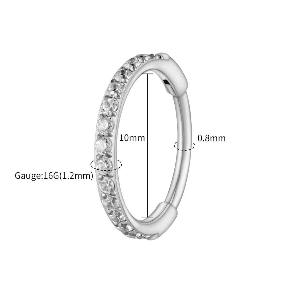 16G Titanium CZ Slim Huggie Hoop | Implant Grade Cartilage Helix Piercing Ring