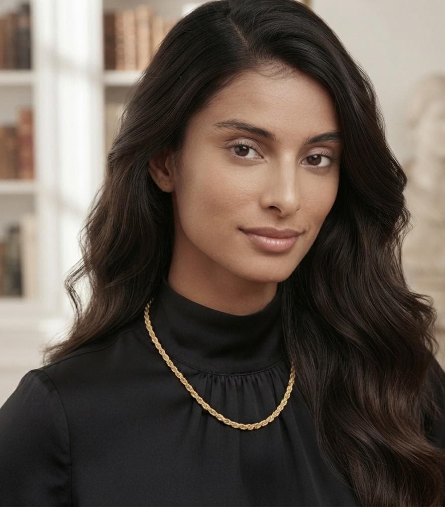 18K Gold Plated Rope Chain Necklace: Unisex Byzantine Style Choker (5mm)