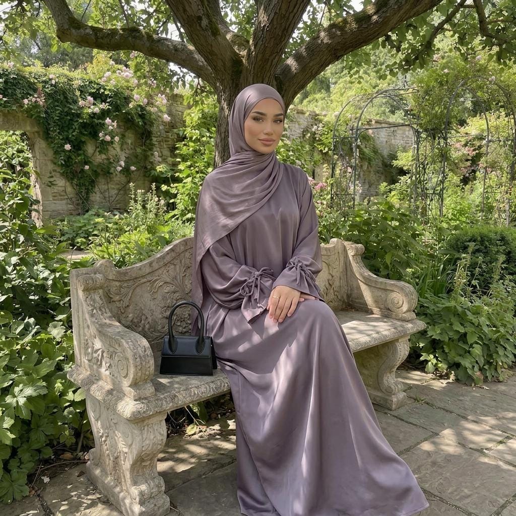 Women's Elegant Plain Abaya: Modest Dubai Solid Robe