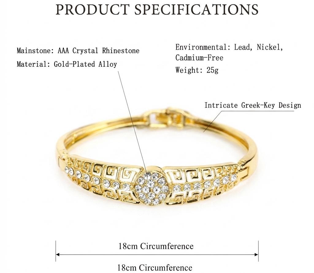 Gold Color Arabic Crystal Bangle Bracelet Set – Dubai Moroccan Bridal Jewelry