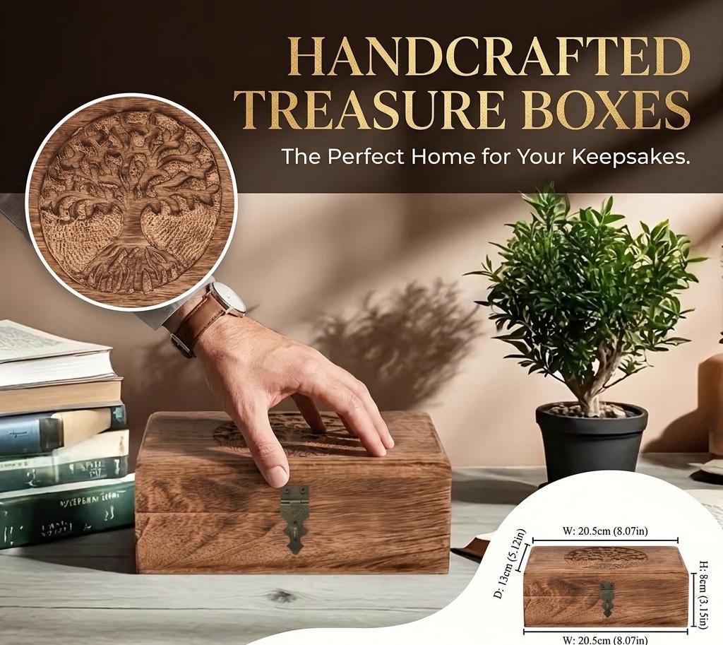 Tree of Life Handcrafted Paulownia Souvenir Box