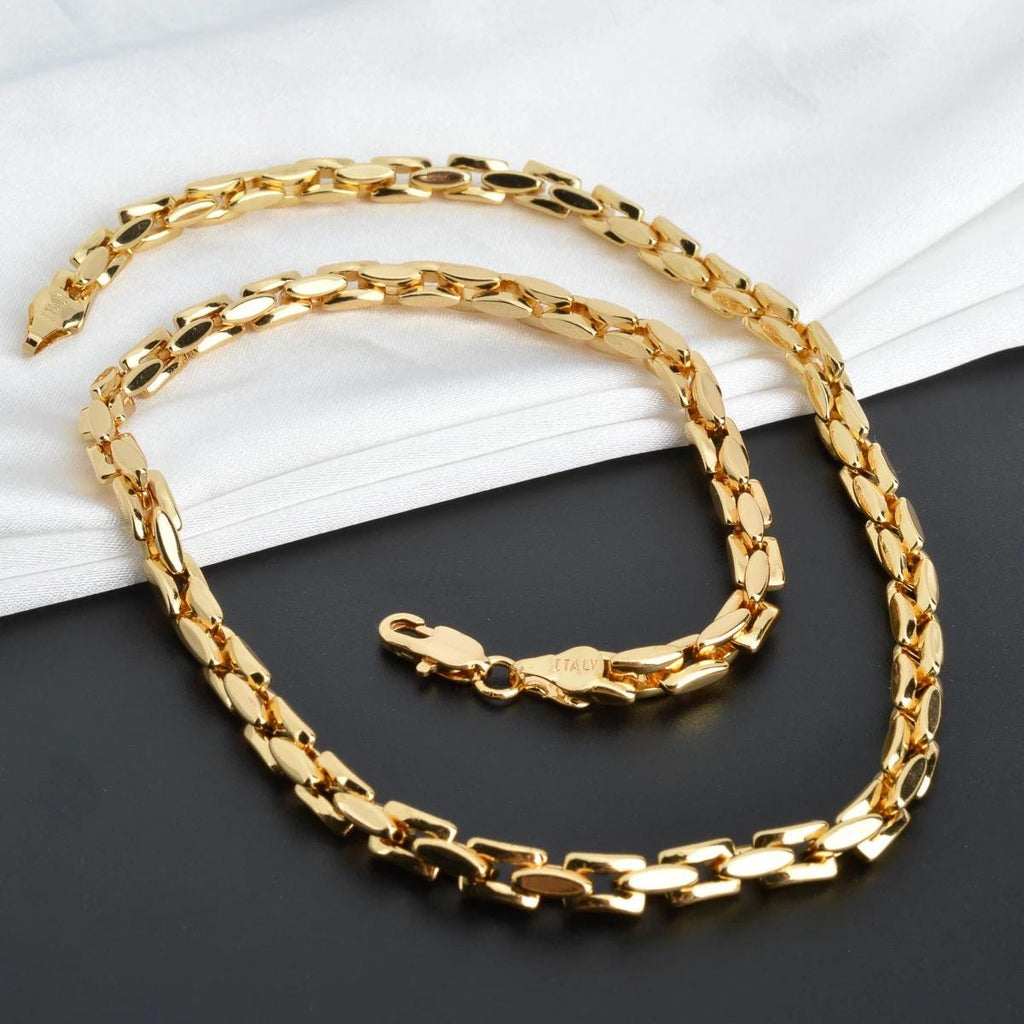 18K Gold-Plated Hiphop Link Chain Necklace: Classic Trendy Statement Choker