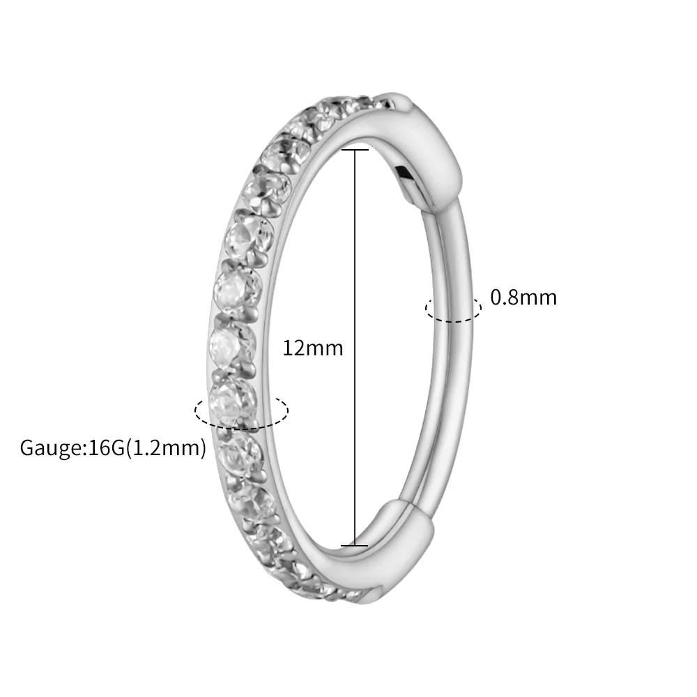 16G Titanium CZ Slim Huggie Hoop | Implant Grade Cartilage Helix Piercing Ring