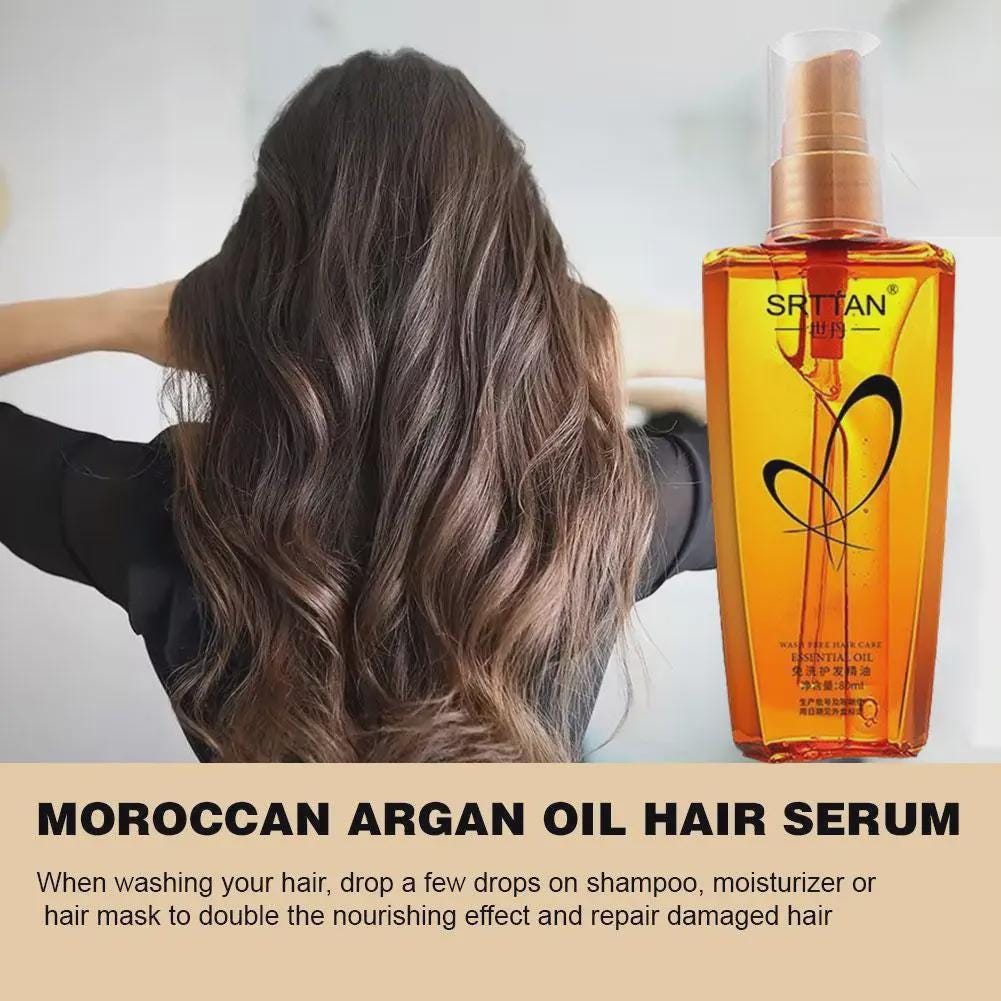 Silk & Shine Moroccan Argan Hair Oil Mist | Lightweight Frizz Control  Split End Repair Serum