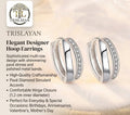 Crystal Huggie Hoop Double Layer Earrings 925 Sterling Silver Women Jewellery UK