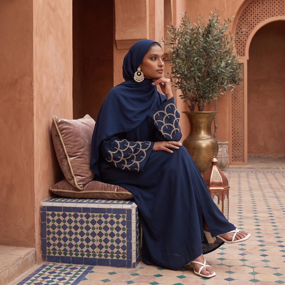 Dubai Modest Abaya Dress – Open Front Arabic Cardigan, Eid Kaftan Robe