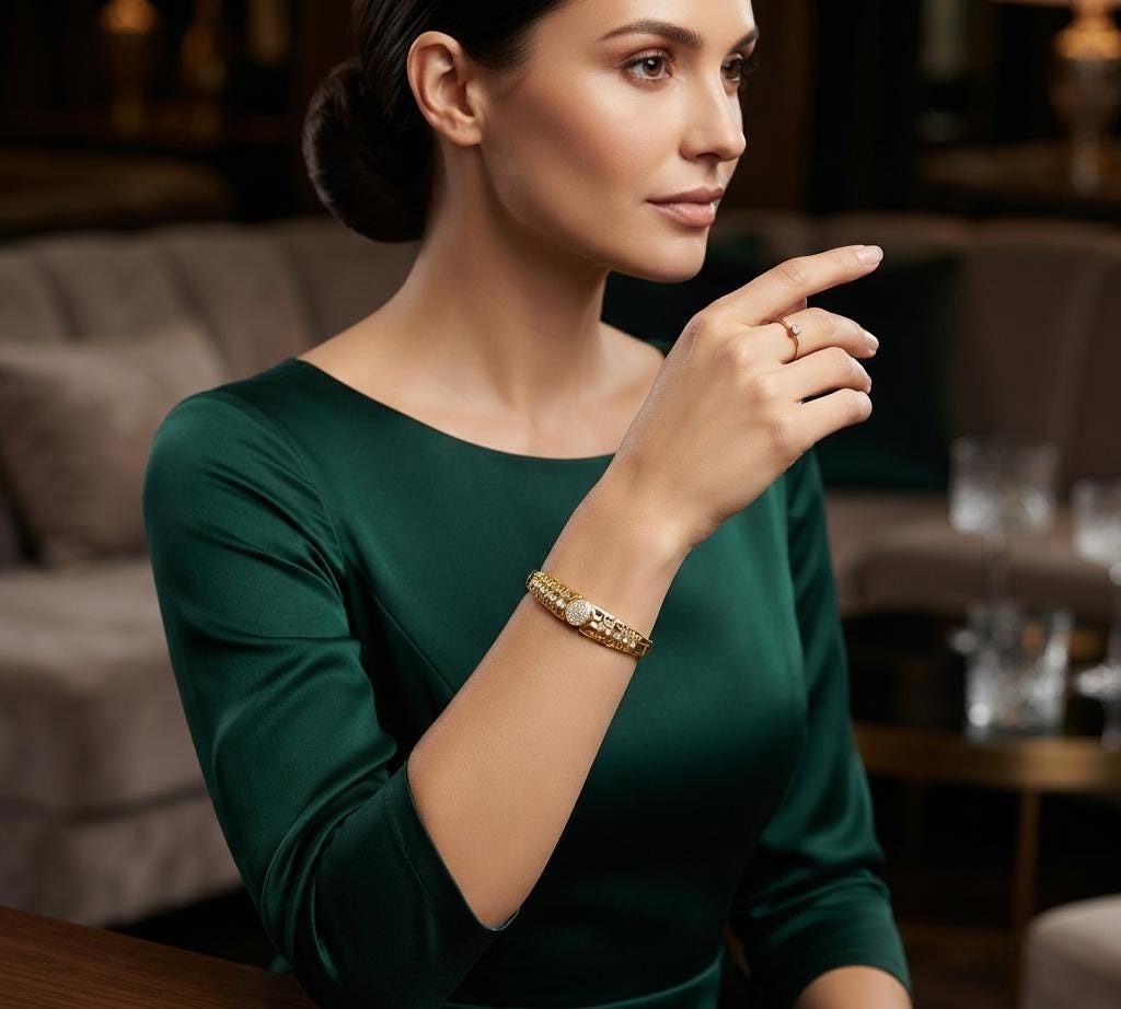 Gold Color Arabic Crystal Bangle Bracelet Set – Dubai Moroccan Bridal Jewelry