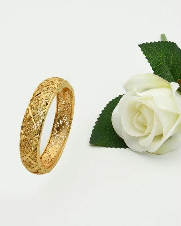 Dubai 24K Gold Color Hand Bracelet & Bangles | Luxury African Designer Charm Jewelry for Women