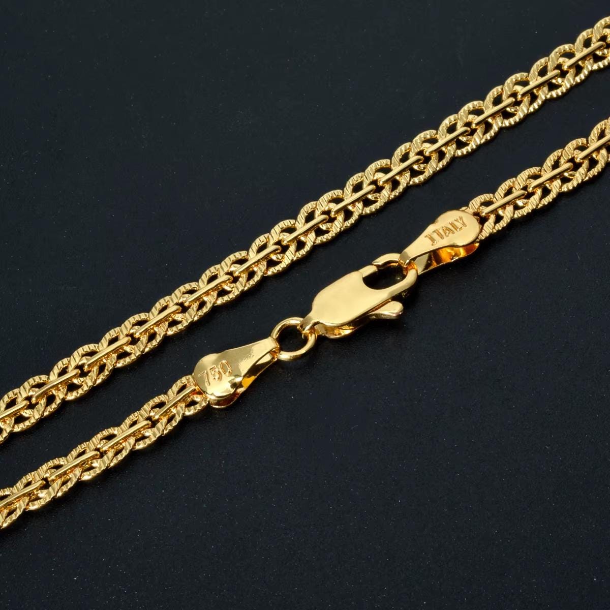 18K Gold Plated Rope Chain Necklace: Unisex Byzantine Style Choker (5mm)