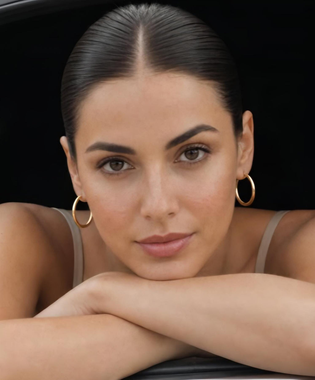 35mm Gold Hoop Earrings: 18K Plated Sterling Silver, Lightweight Classic Hoops