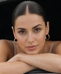 35mm Gold Hoop Earrings: 18K Plated Sterling Silver, Lightweight Classic Hoops