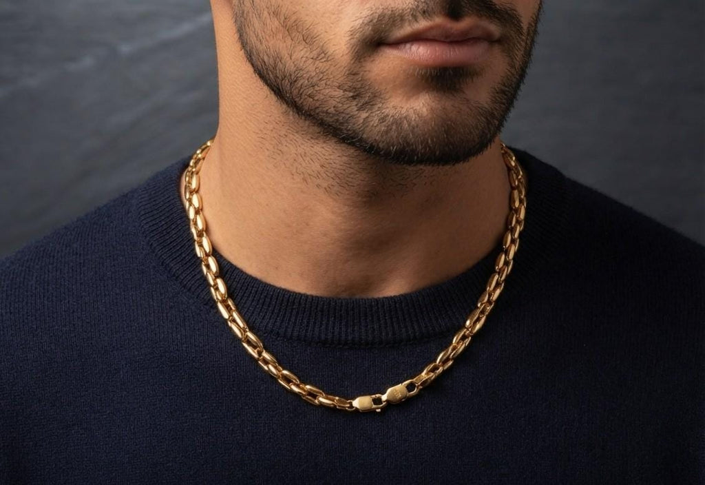 18K Gold-Plated Hiphop Link Chain Necklace: Classic Trendy Statement Choker