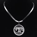 Tree of Life Crystal Choker Necklace: Gold Stainless Steel Pendant Jewelry