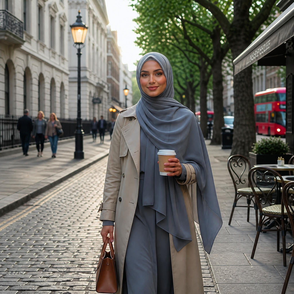 Women's Solid Chiffon Instant Hijab – Ready-to-Wear Muslim Wrap & Headscarf