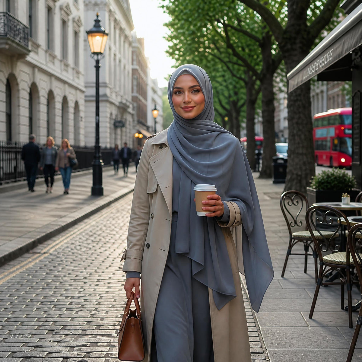Women's Solid Chiffon Instant Hijab – Ready-to-Wear Muslim Wrap & Headscarf