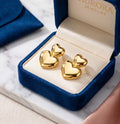 18K Gold Plated Heart Stud Earrings Women Minimalist Stainless Steel Jewelry